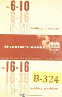 Barber Colman-Barber Colman 6-10, 6-16, 6-20, Gear Hobbing Machine Operations Manual Year 1963-16-36-16-56-6-10-6-16-6-20-01